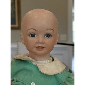 VTG & RARE 13.5”porcelain cloth doll vtg 1988  marked Bonnie、Jane**